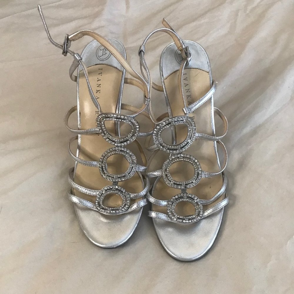 Shoes - Ivanka Trump Silver with Jewels 4" Dress Heels (size 6.5) - See Details!